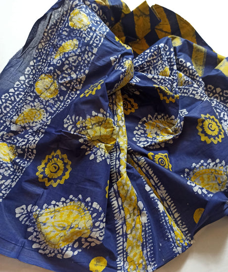 Cotton batik saree with stiched blouse