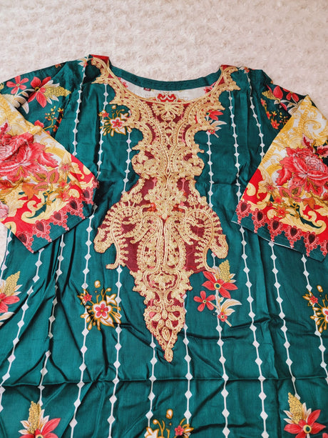 Indian Cotton Stitched Embroidery Suit Ready To Ship