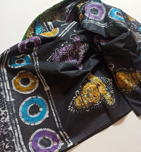 Cotton batik saree with stiched blouse