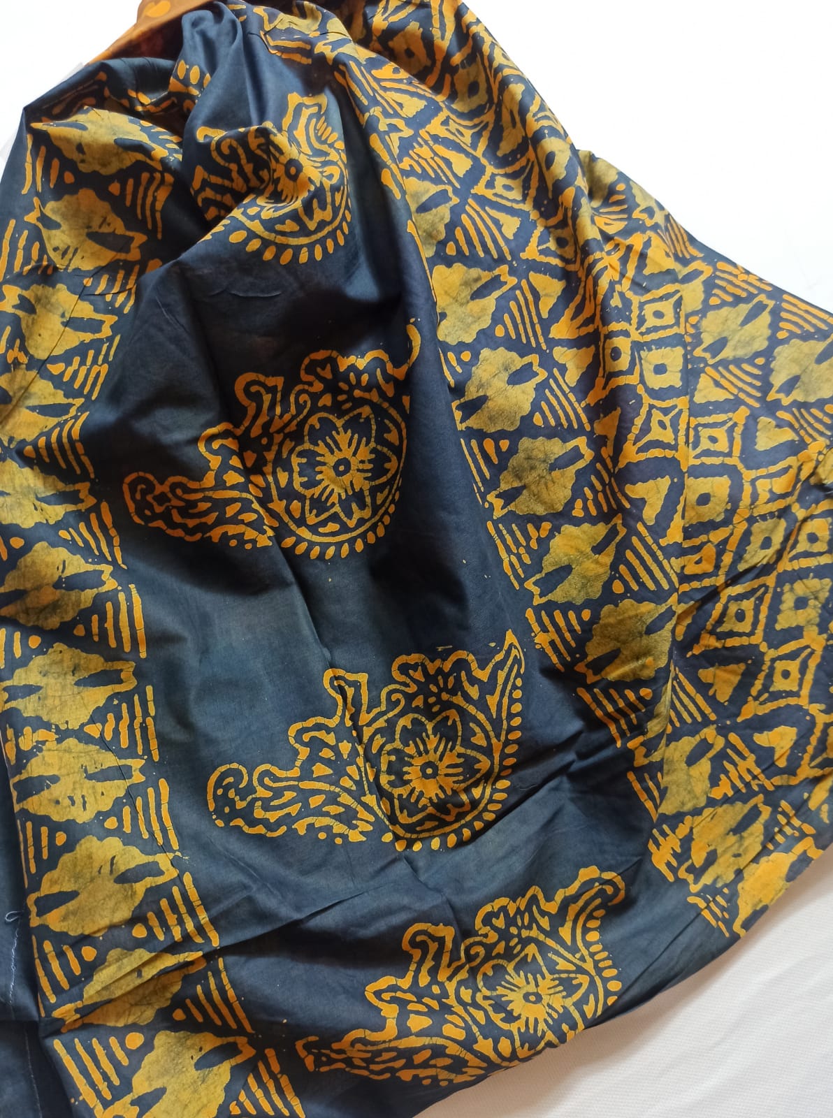 Cotton batik saree with stiched blouse