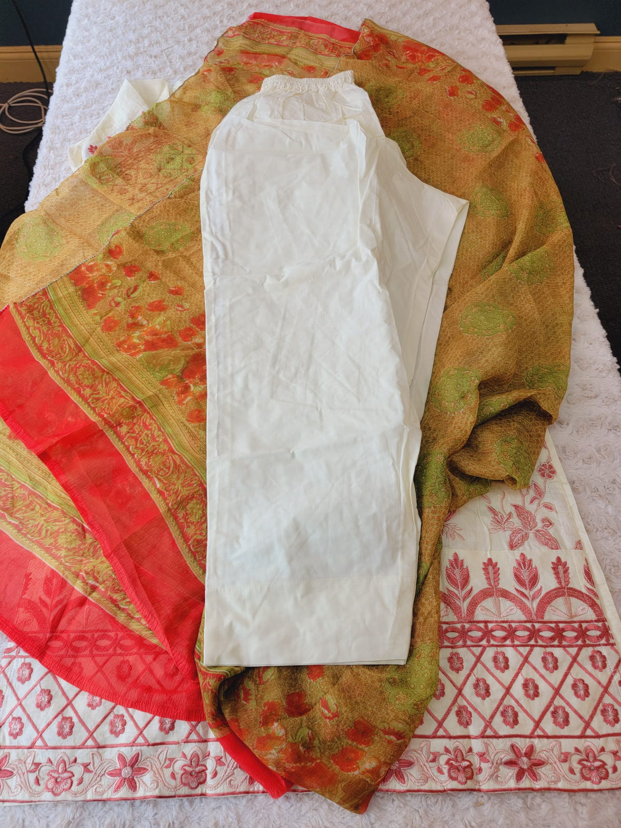 Indian Cotton Stitched Embroidery Suit Ready To Ship