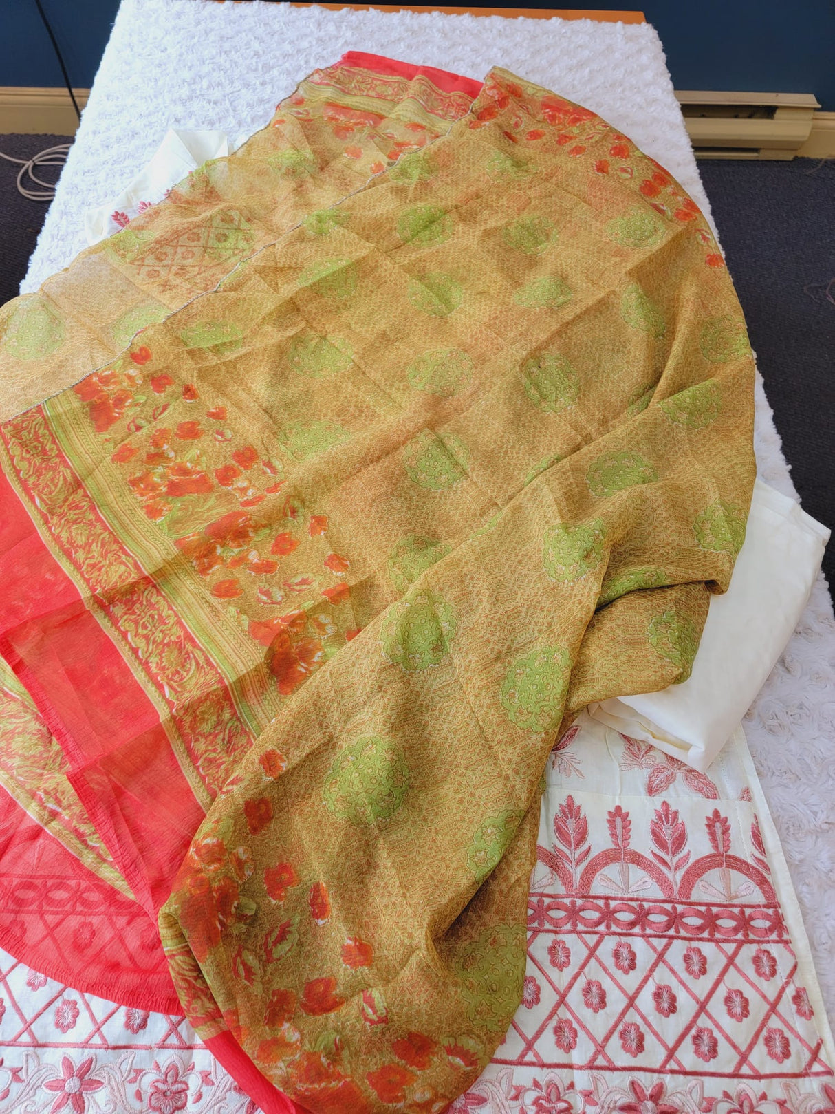 Indian Cotton Stitched Embroidery Suit Ready To Ship