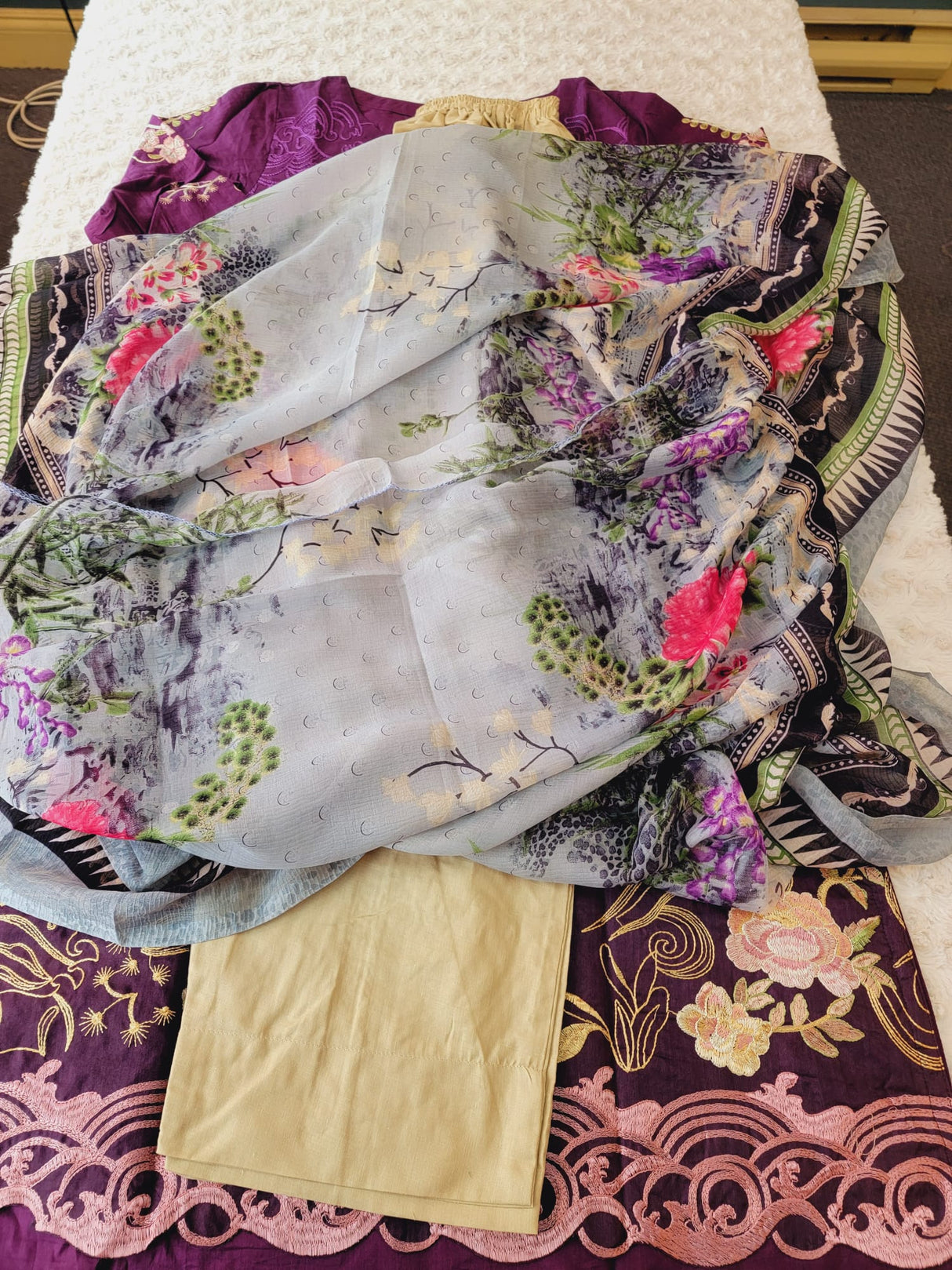 Indian Cotton Stitched Embroidery Suit Ready To Ship