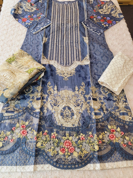 Pakistani Stitched lawn Embroidered Salwar kameez ready to ship