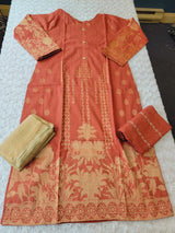 Pakistani Stitched lawn Embroidered Salwar kameez ready to ship