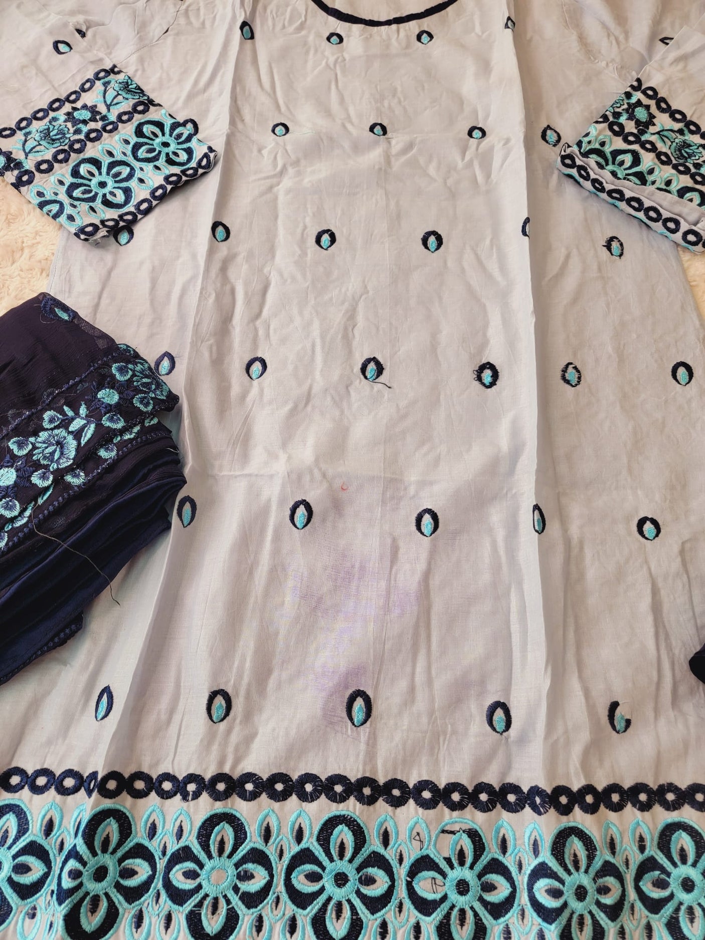 Pakistani Stitched lawn Embroidered Salwar kameez ready to ship