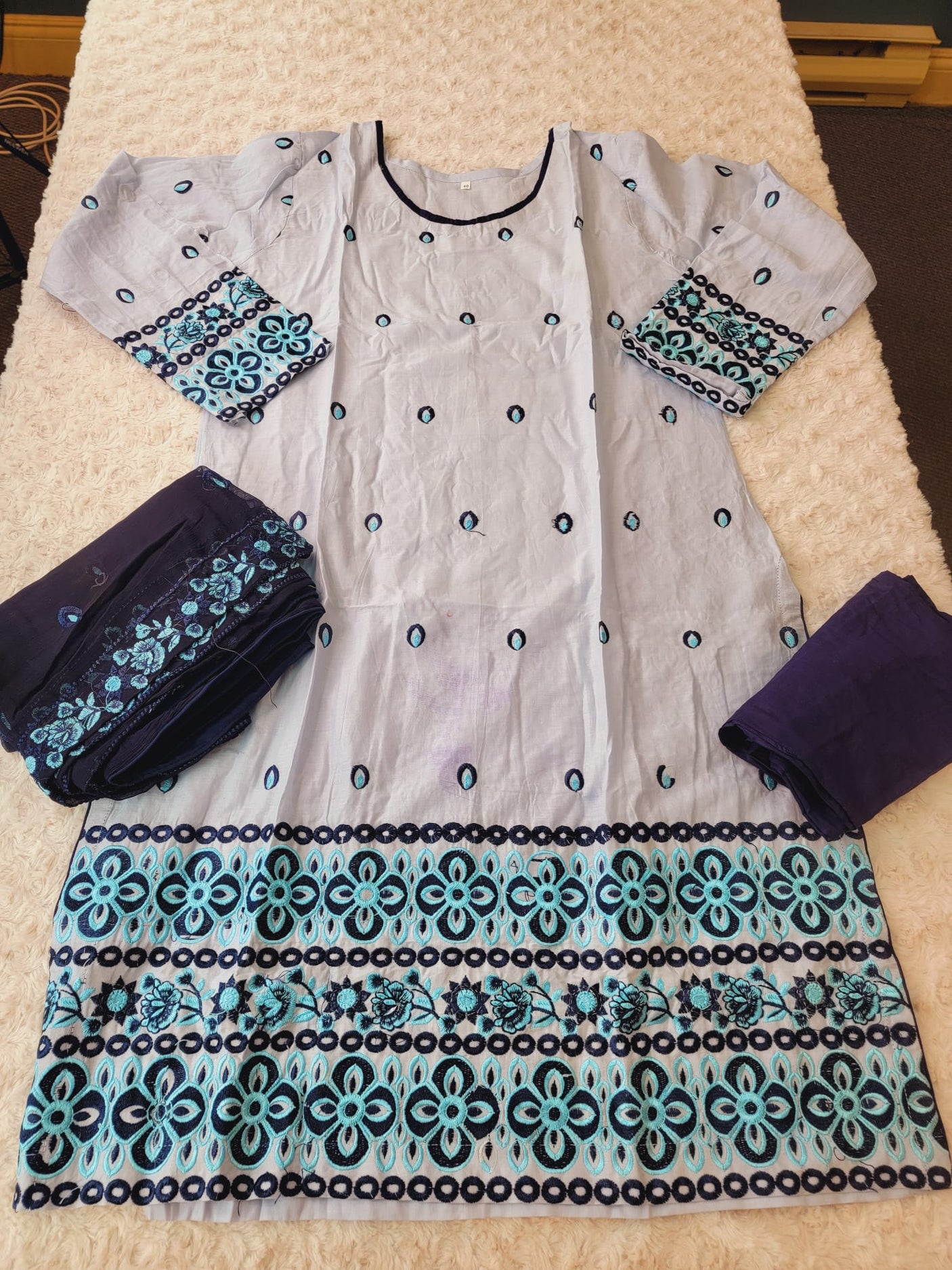 Pakistani Stitched lawn Embroidered Salwar kameez ready to ship