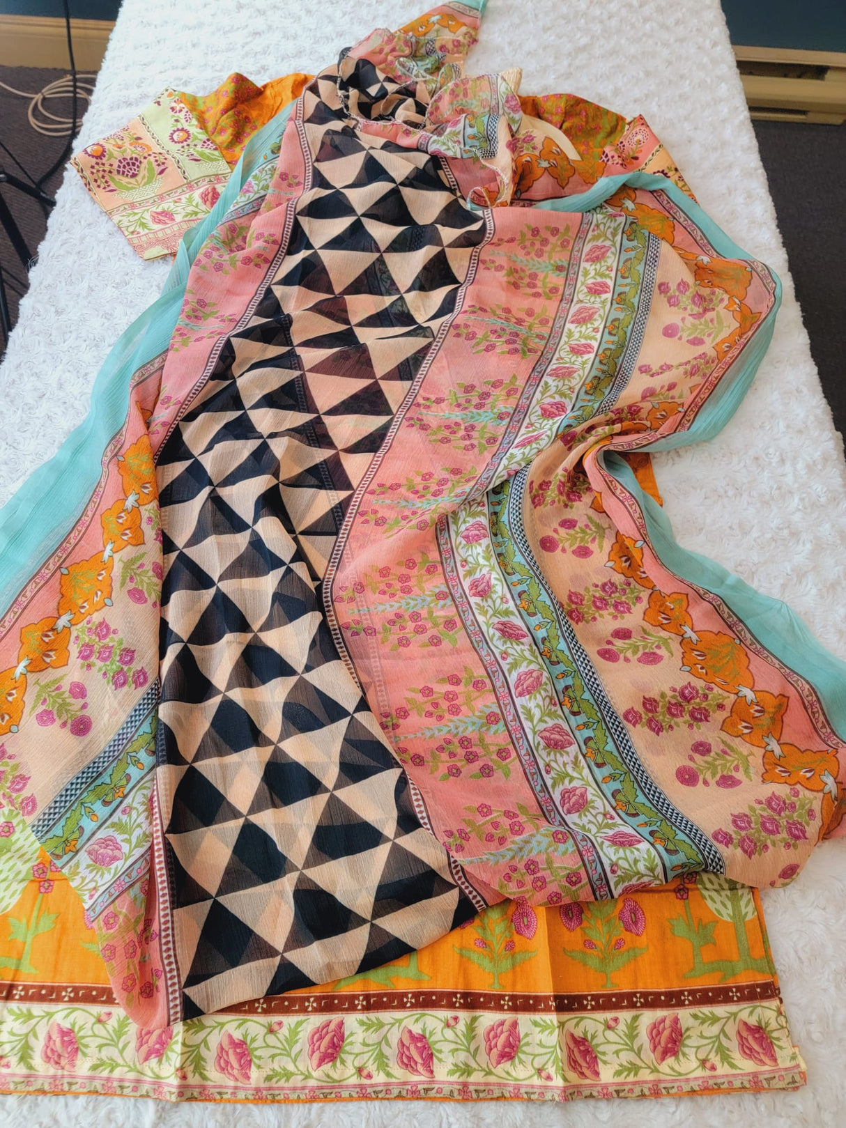 Indian Stitched Embroidery Suit Ready To Ship