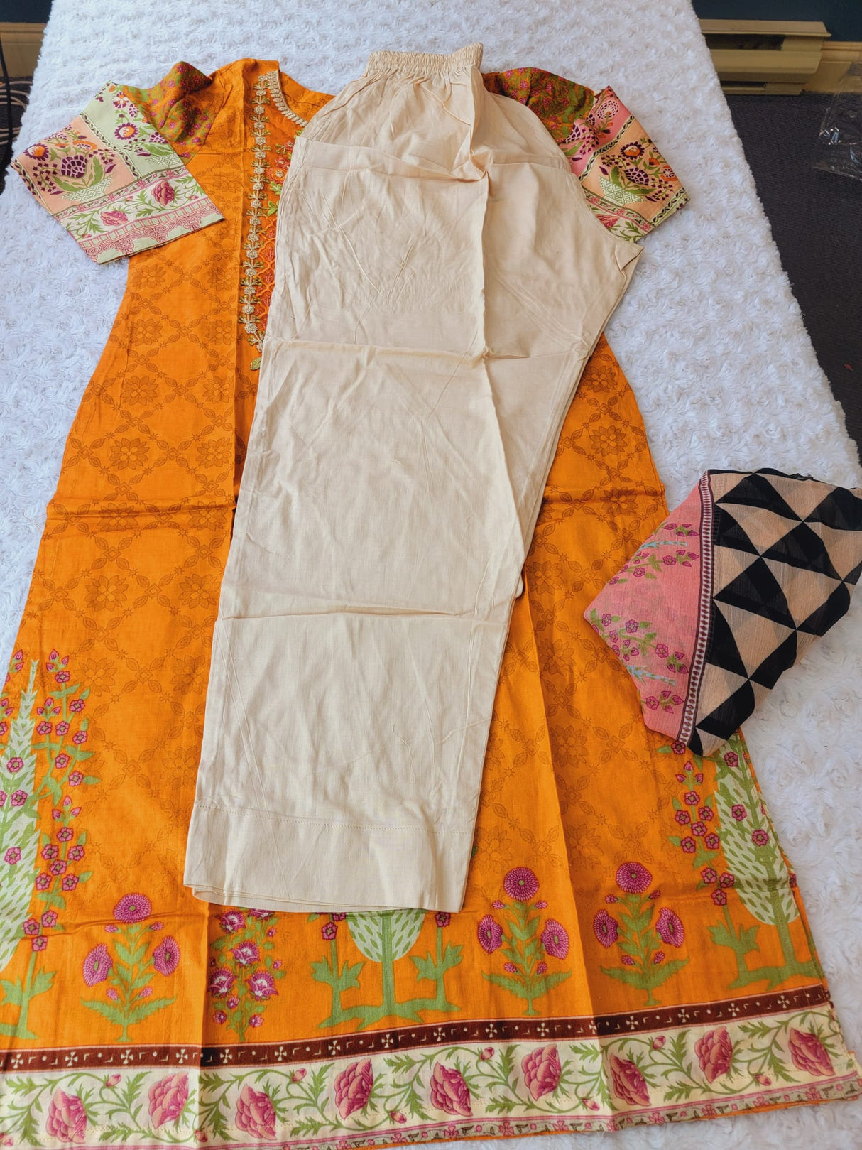 Indian Stitched Embroidery Suit Ready To Ship