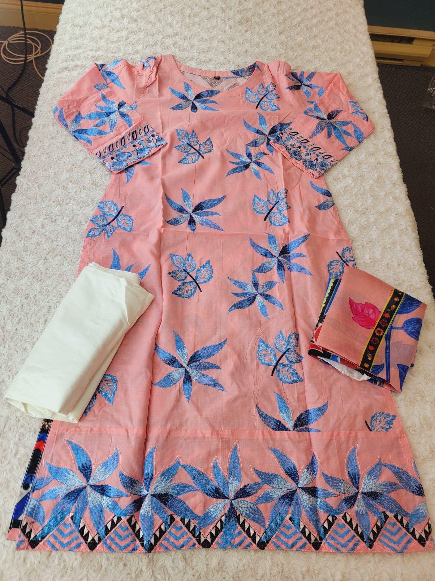 Indian Stitched Embroidery Suit Ready To Ship