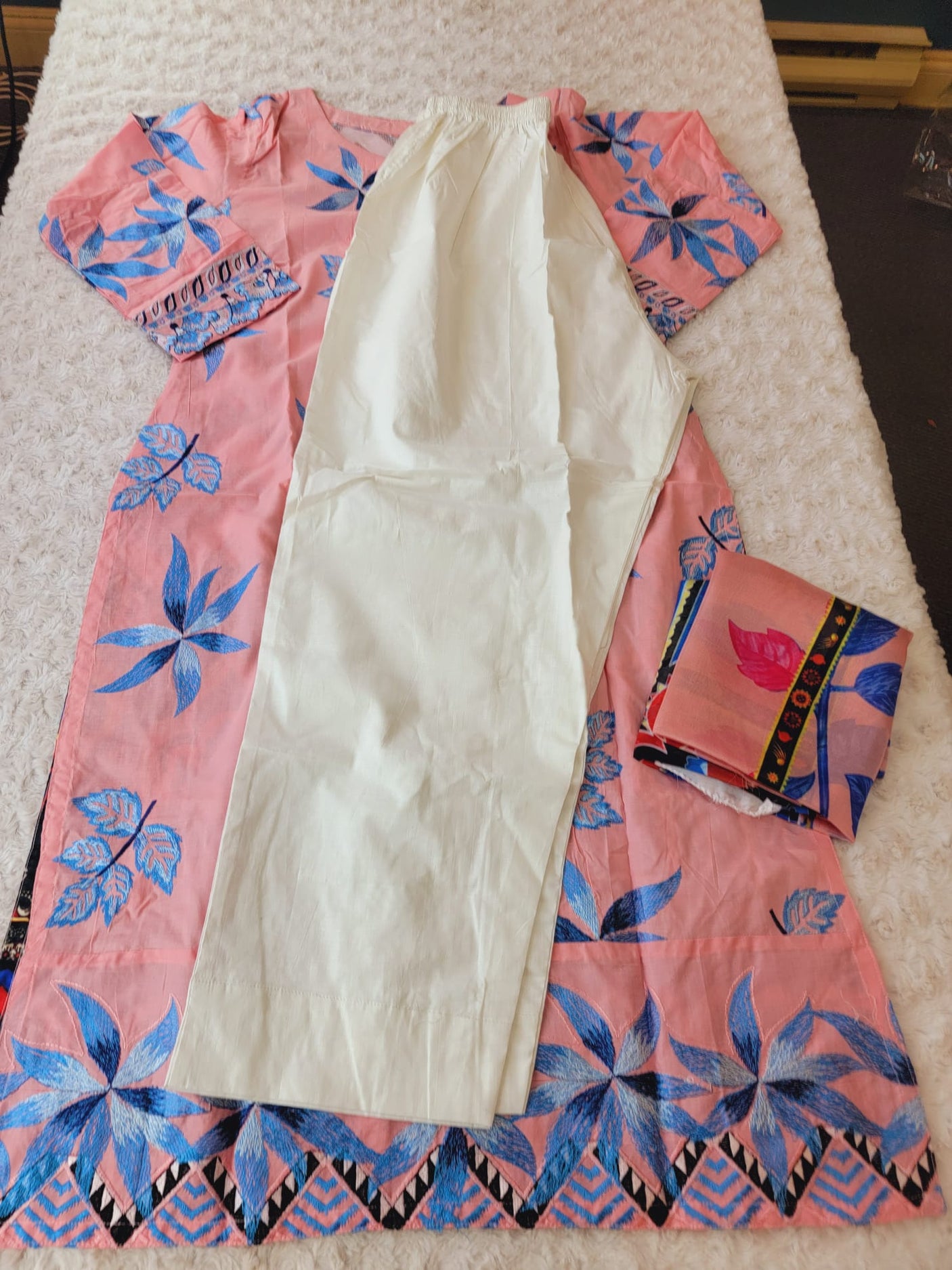 Indian Stitched Embroidery Suit Ready To Ship