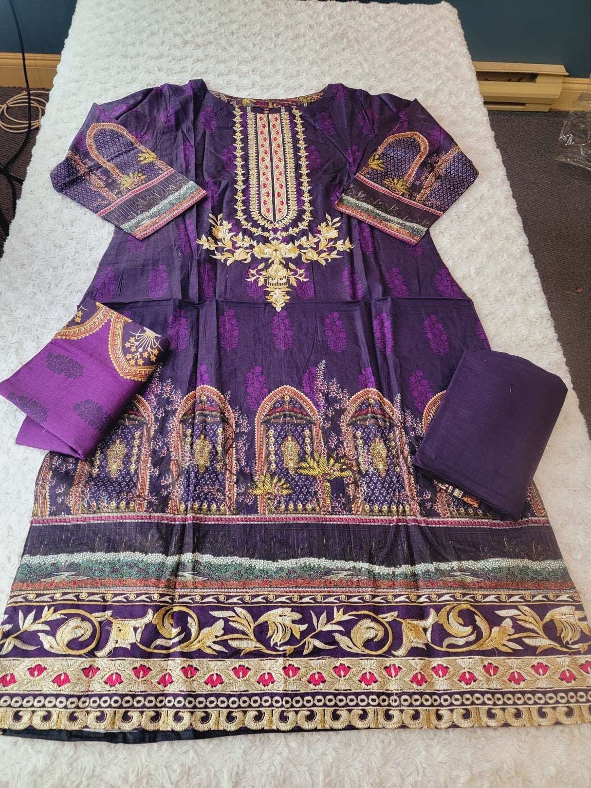 Indian Stitched Embroidery Suit Ready To Ship