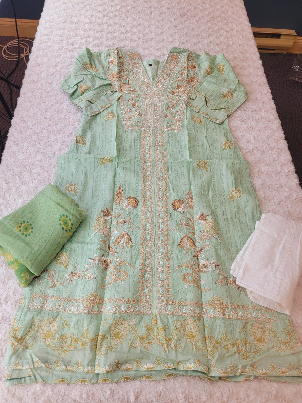 Indian Stitched Embroidery Suit Ready To Ship