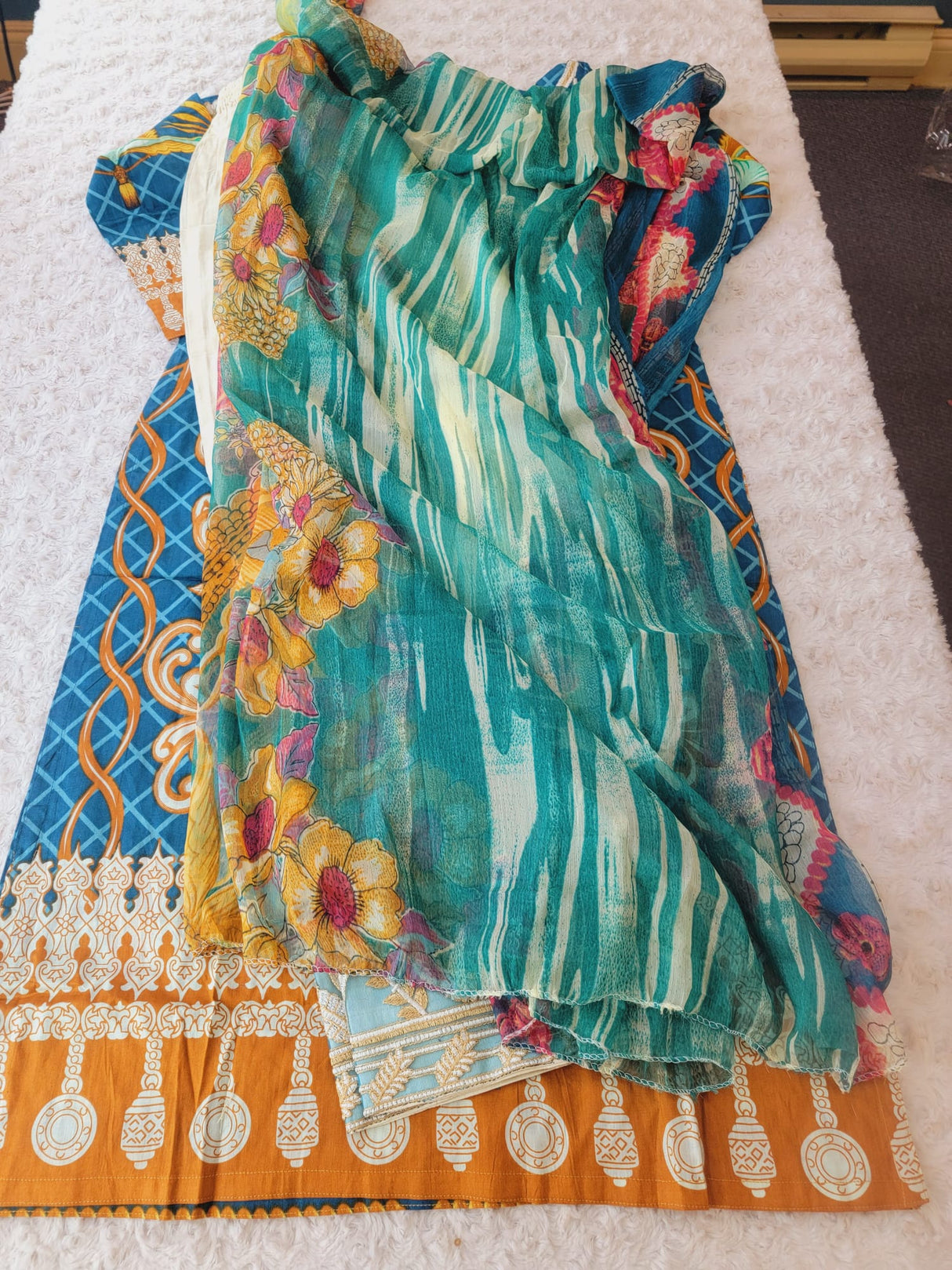 Indian Stitched Embroidery Suit Ready To Ship