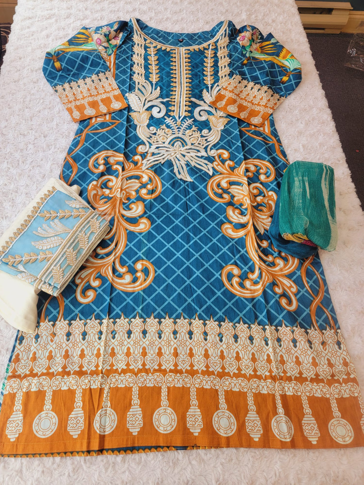 Indian Stitched Embroidery Suit Ready To Ship