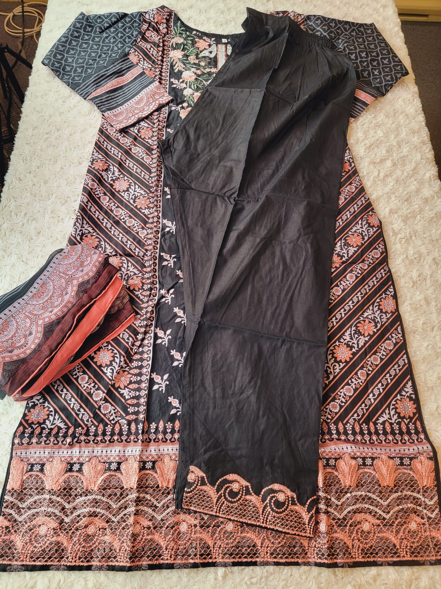 Pakistani Stitched lawn Embroidered Salwar kameez ready to ship