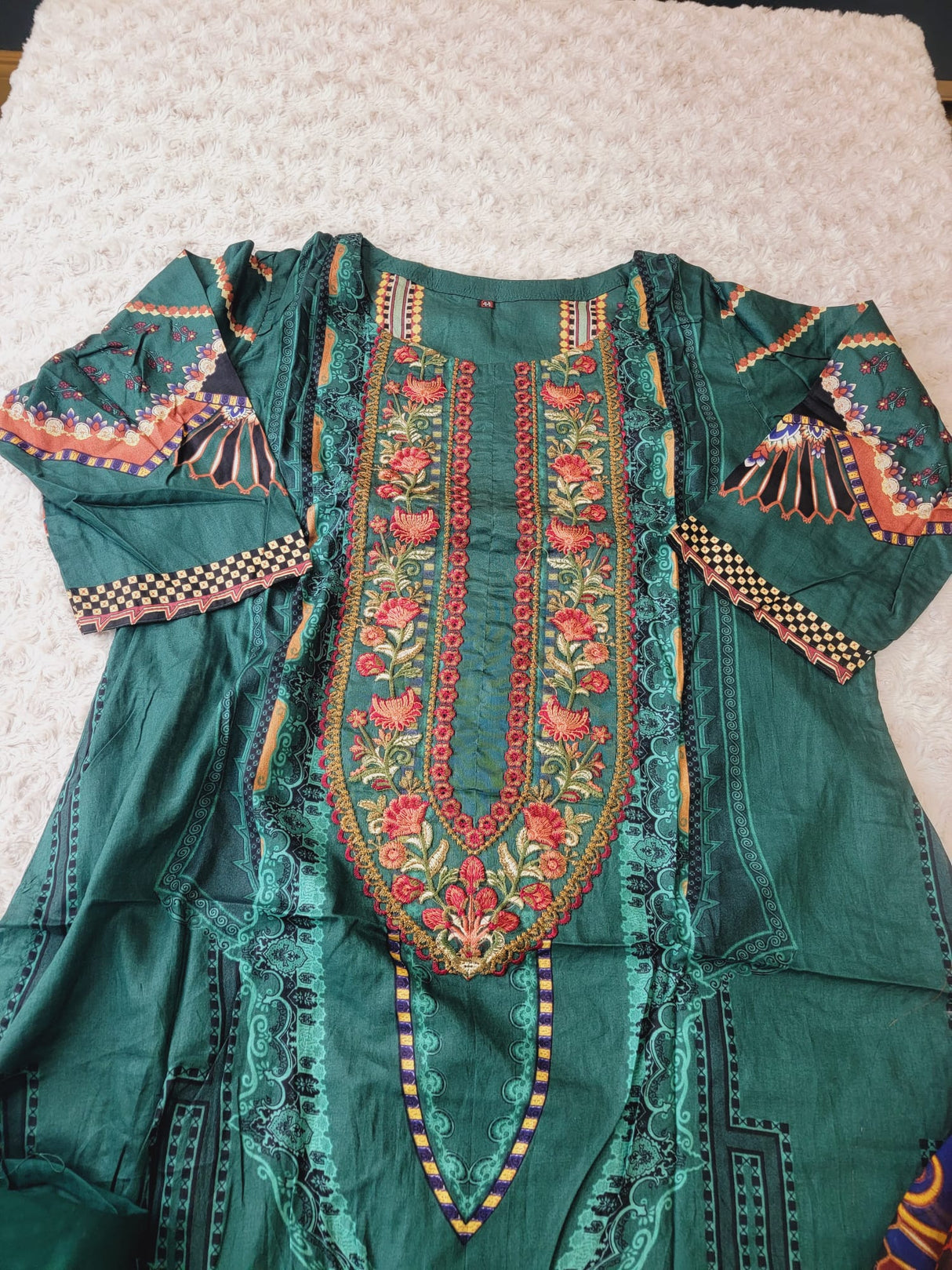 Indian Cotton Embroidered Suit Ready To Ship