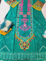 Indian Cotton Embroidered Suit Ready To Ship