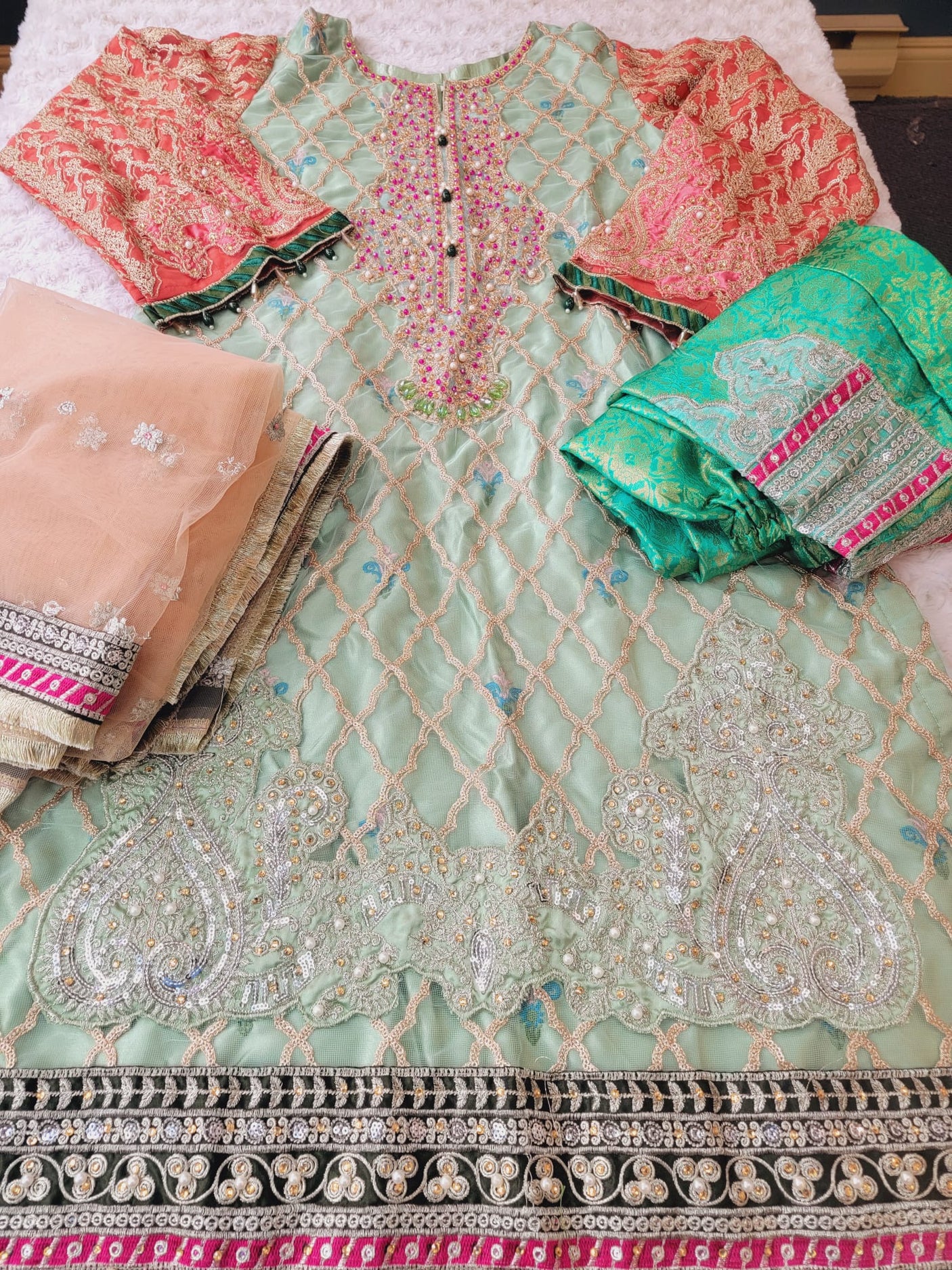 Pakistani Stitched Embroidery Party Wear Dresses Ready To Ship