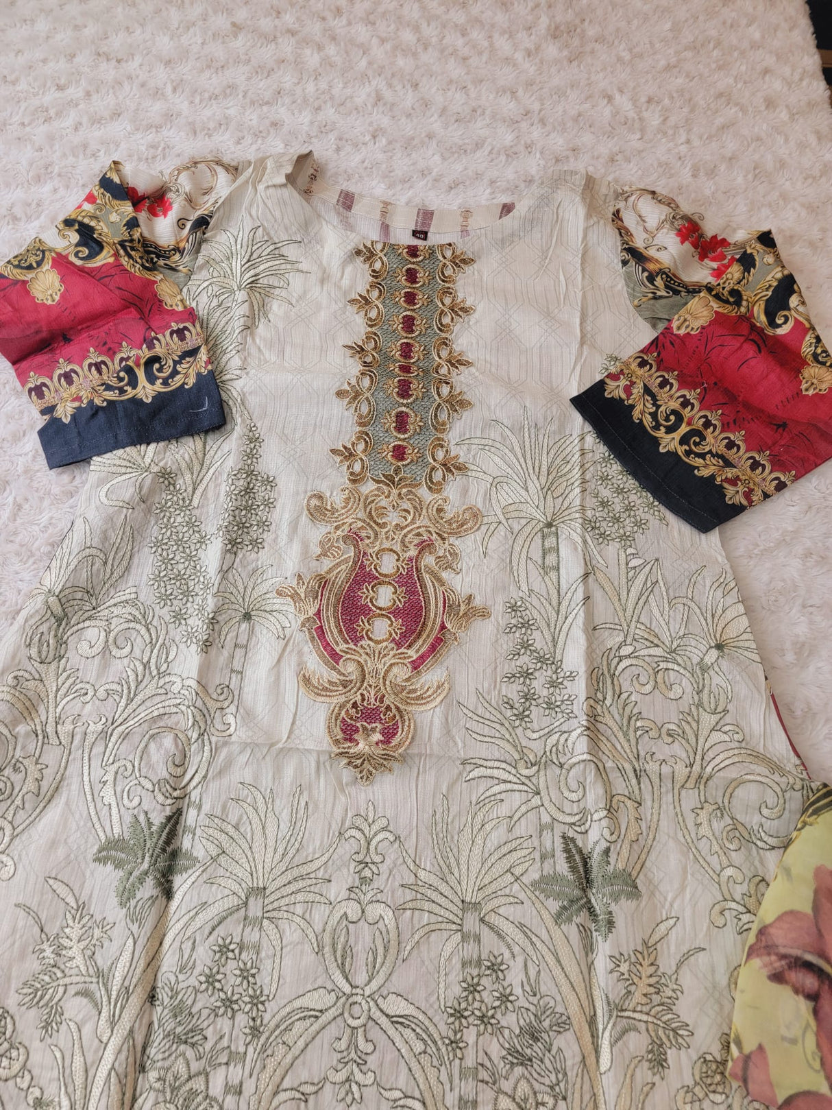 Indian Cotton Embroidered Suit Ready To Ship