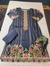 Indian Cotton Embroidered Suit Ready To Ship