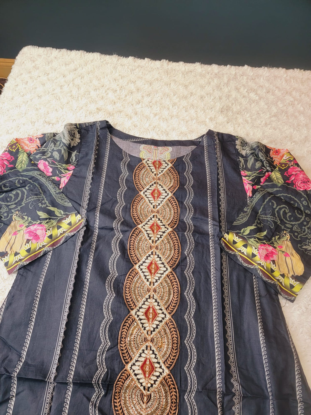 Indian Cotton Embroidered Suit Ready To Ship