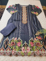 Indian Cotton Embroidered Suit Ready To Ship