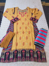 Pakistani linen Embroidered Salwar kameez Ready To Ship