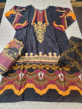 Pakistani linen Embroidered Salwar kameez Ready To Ship