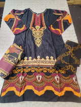 Pakistani linen Embroidered Salwar kameez Ready To Ship