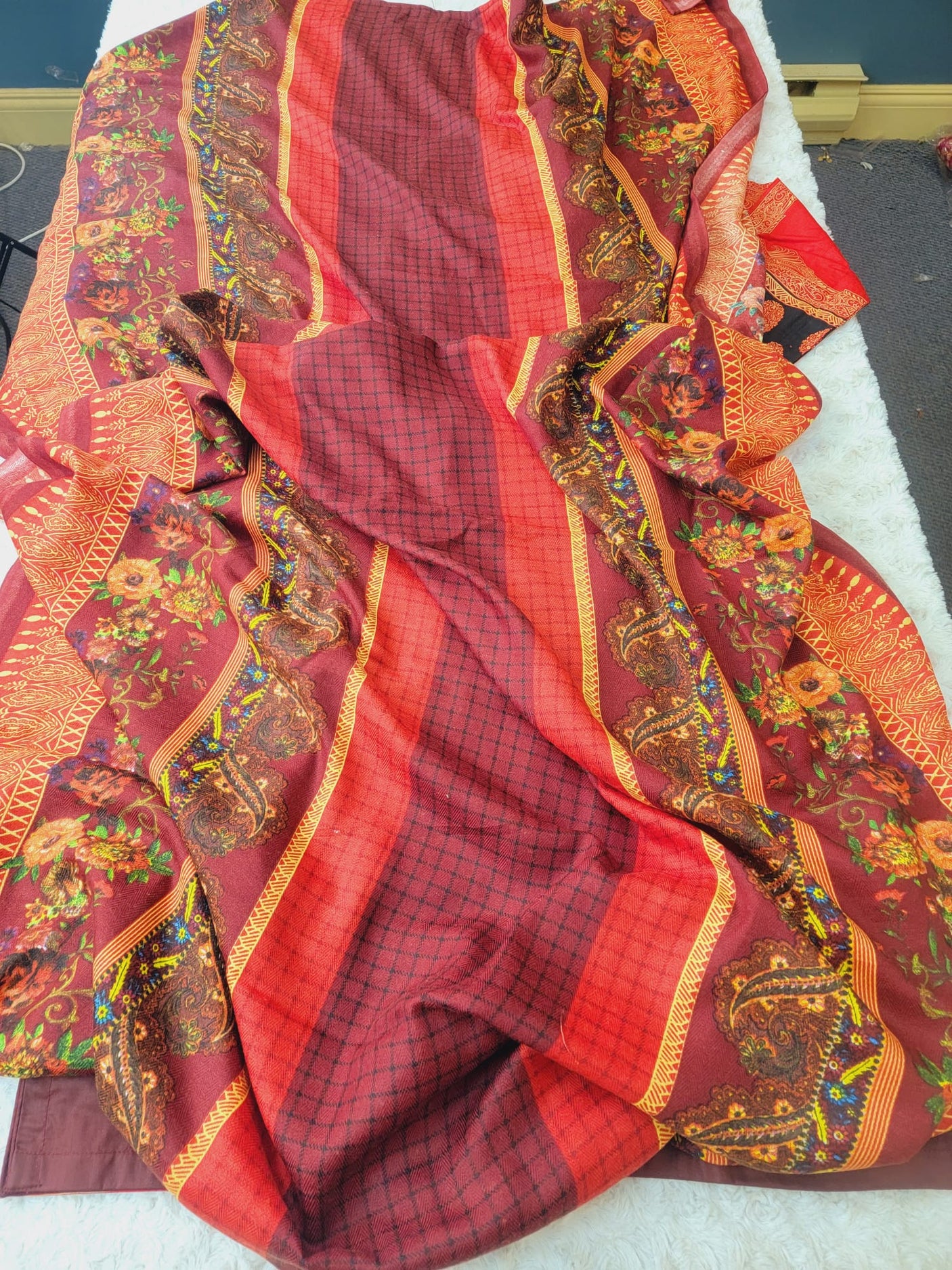 Pakistani linen Embroidered Salwar kameez Ready To Ship