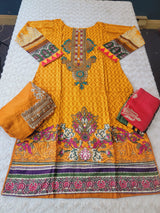 Pakistani linen Embroidered Salwar kameez Ready To Ship