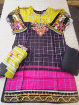 Pakistani linen Embroidered Salwar kameez Ready To Ship