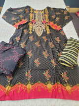 Pakistani linen Embroidered Salwar kameez Ready To Ship