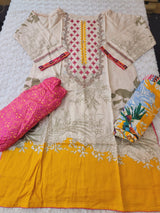 Pakistani linen Embroidered Salwar kameez Ready To Ship