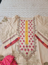 Pakistani linen Embroidered Salwar kameez Ready To Ship