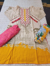 Pakistani linen Embroidered Salwar kameez Ready To Ship