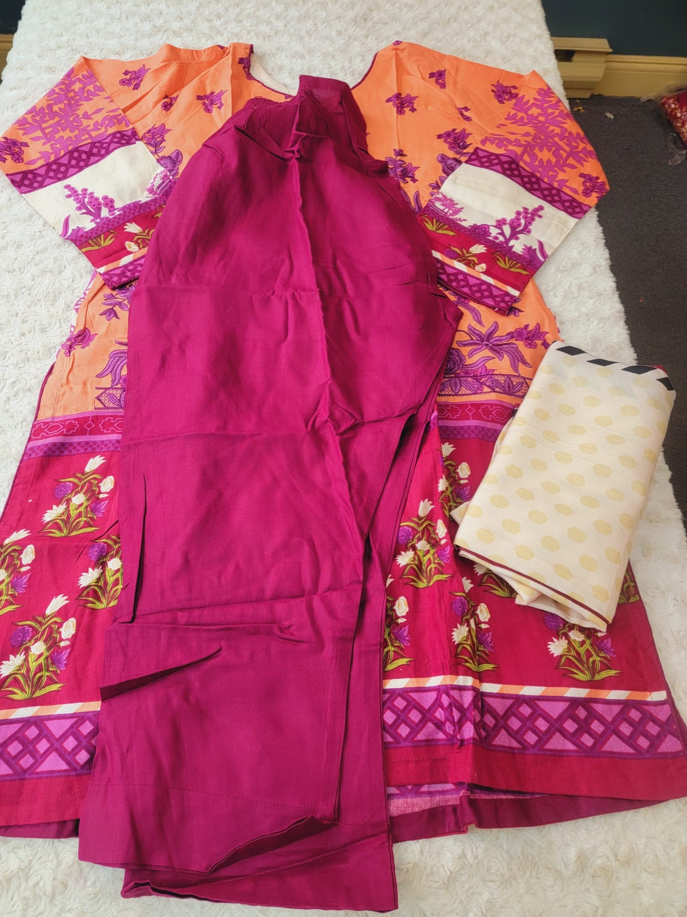 Pakistani linen Embroidered Salwar kameez Ready To Ship