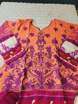 Pakistani linen Embroidered Salwar kameez Ready To Ship