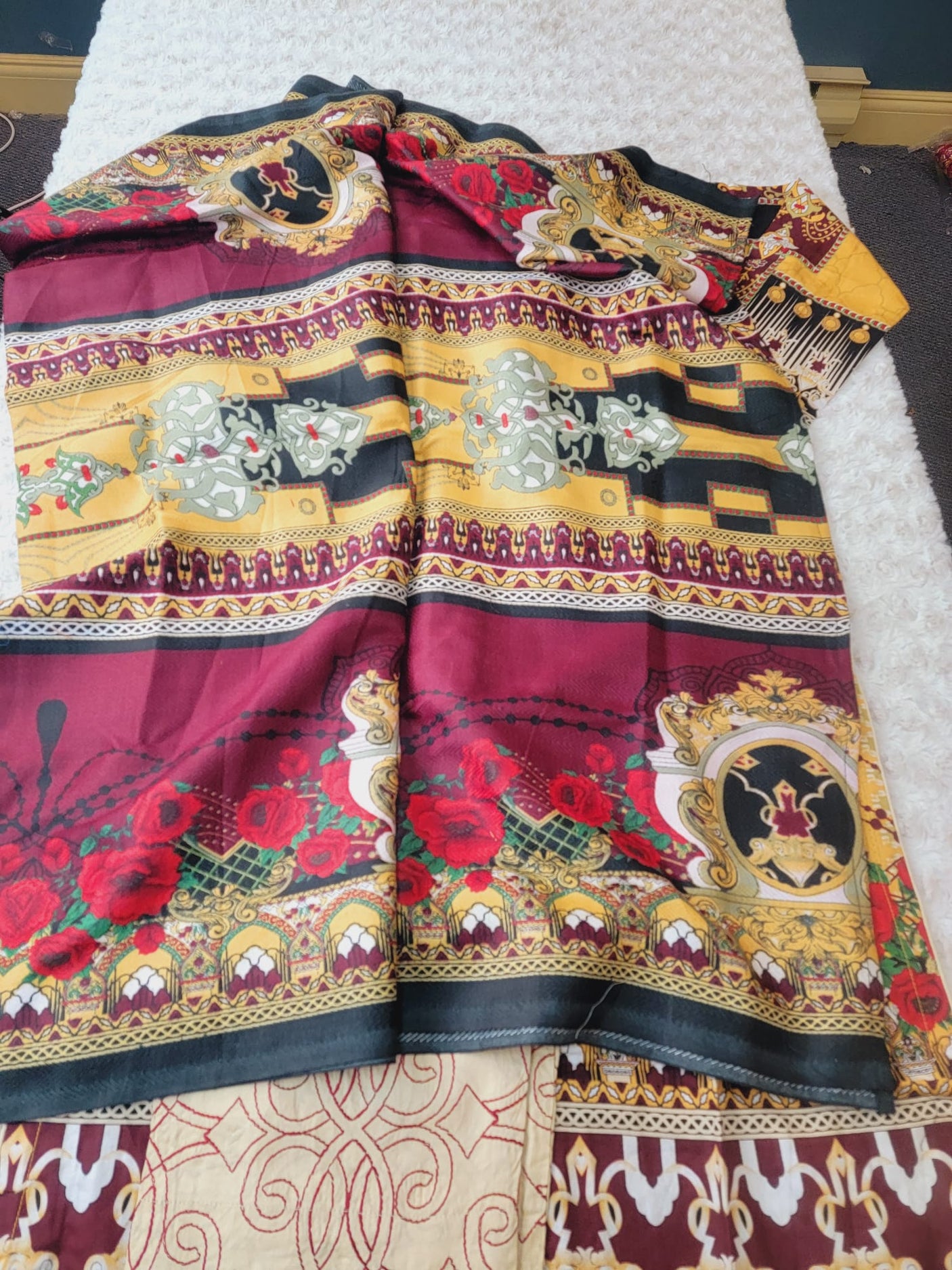 Pakistani linen Embroidered Salwar kameez Ready To Ship