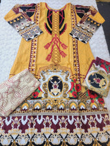 Pakistani linen Embroidered Salwar kameez Ready To Ship