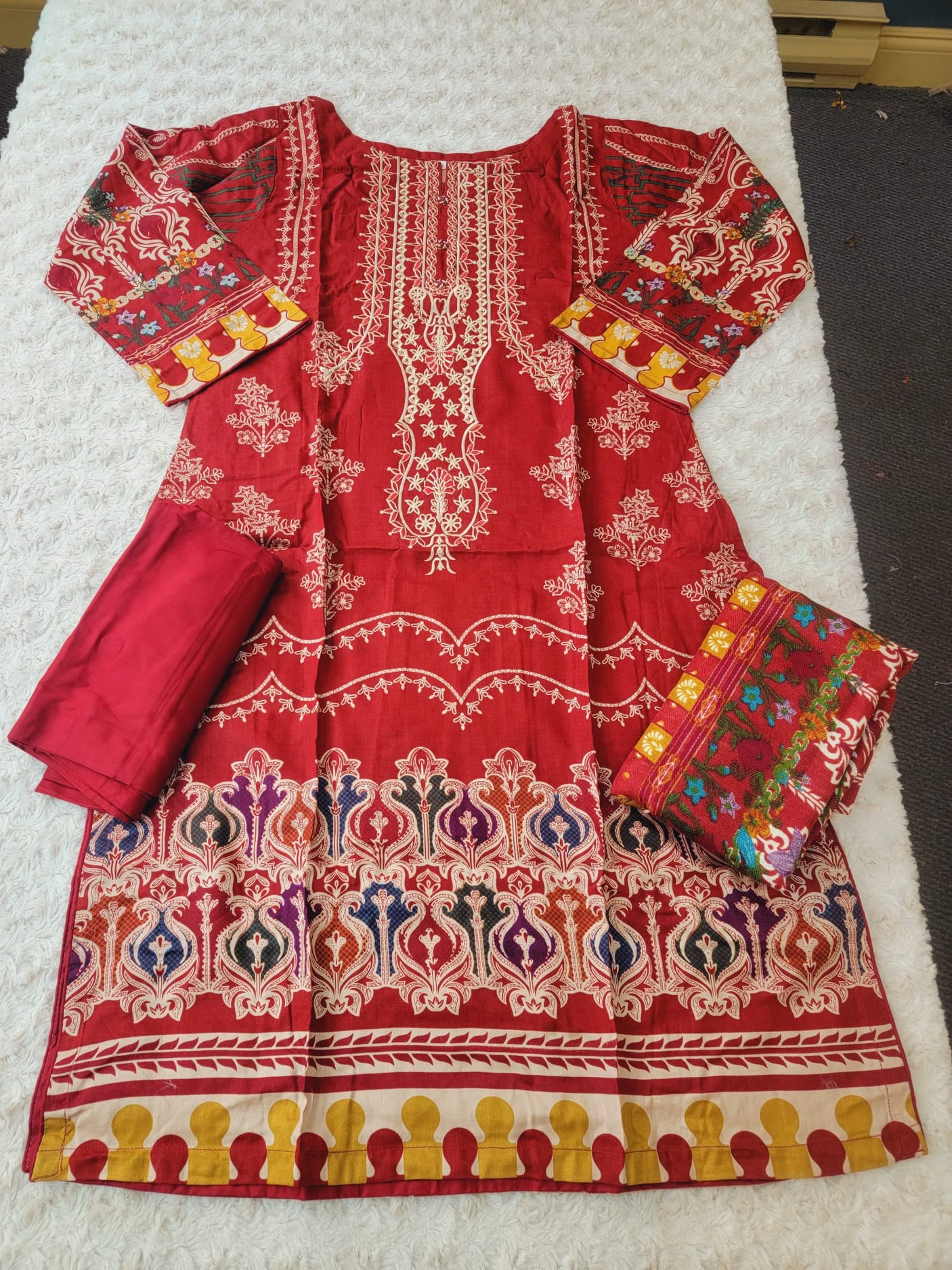 Pakistani linen Embroidered Salwar kameez Ready To Ship