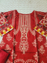 Pakistani linen Embroidered Salwar kameez Ready To Ship