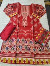 Pakistani linen Embroidered Salwar kameez Ready To Ship