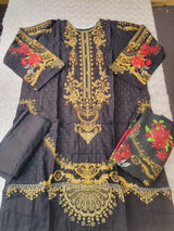 Pakistani linen Embroidered Salwar kameez Ready To Ship