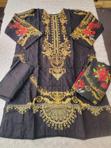 Pakistani linen Embroidered Salwar kameez Ready To Ship