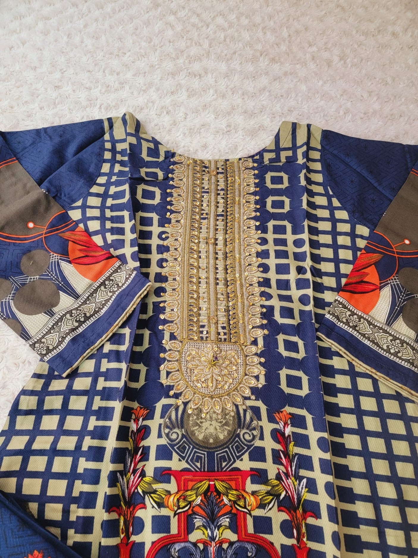 Pakistani linen Embroidered Salwar kameez Ready To Ship