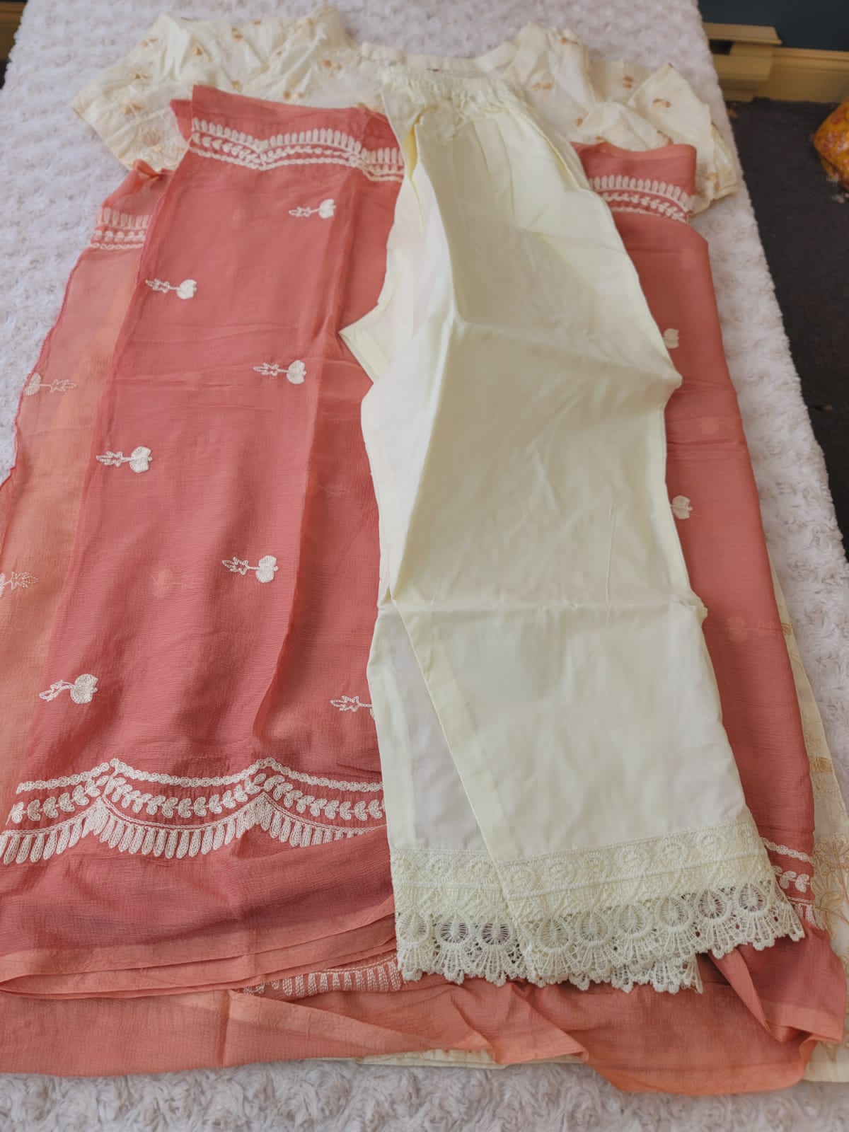 Indian Cotton Embroidered Suit Ready To Ship