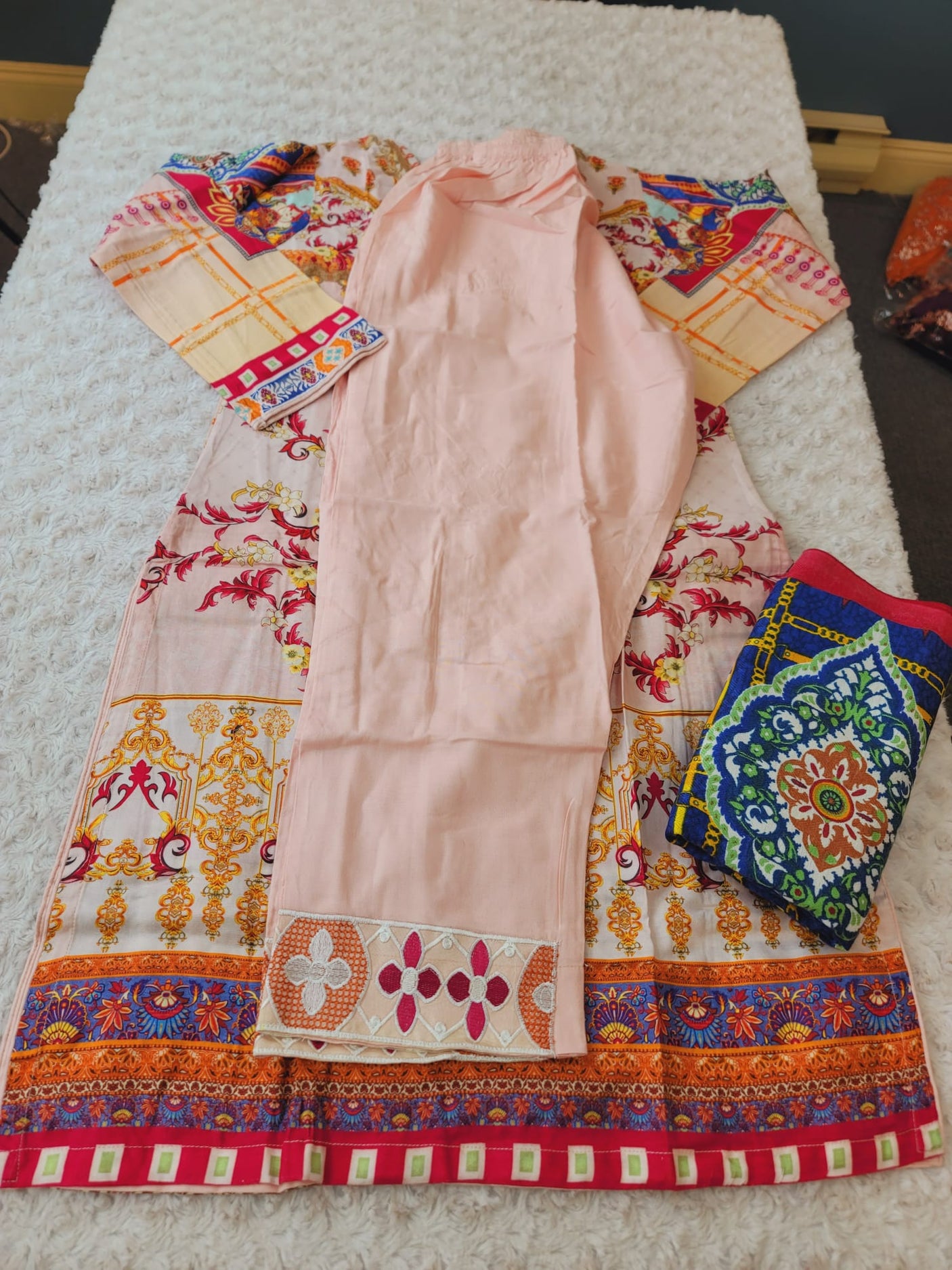 Pakistani linen Embroidered Salwar kameez Ready To Ship