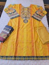 Pakistani linen Embroidered Salwar kameez Ready To Ship